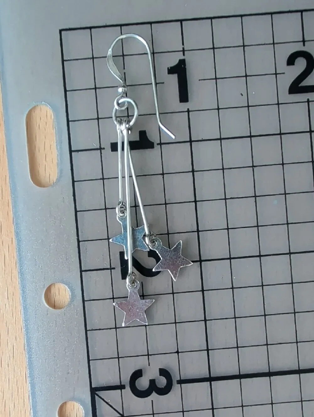 Sterling Silver Star Dangle Earrings - Silver